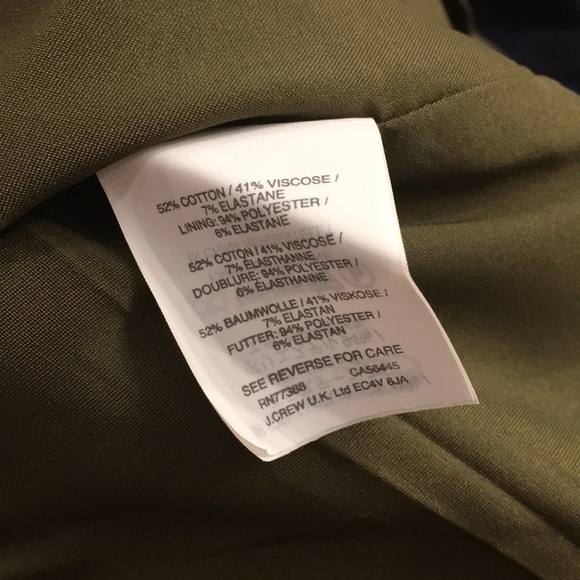 J.Crew Olive Green COTTON BLEND PENCIL SHEATH Dress size 14 in EUC - Picture 7 of 7